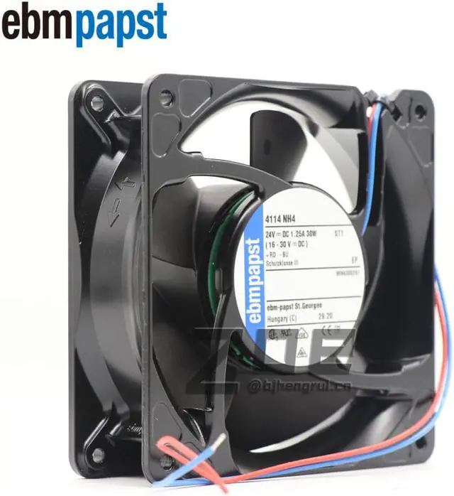 Alt view image 7 of 7 - ebmpapst 4114NH4 1238 24V 30W Textile Machinery Transmitter Cooling Fan