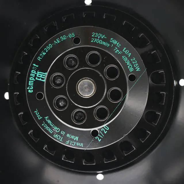 Alt view image 7 of 7 - Ebmpapst R2E280-AE52-05 230V AC 225W F280MM Centrifugal  Cooling Fan for AB Inverter Able to Replace R2E280-AE52-17