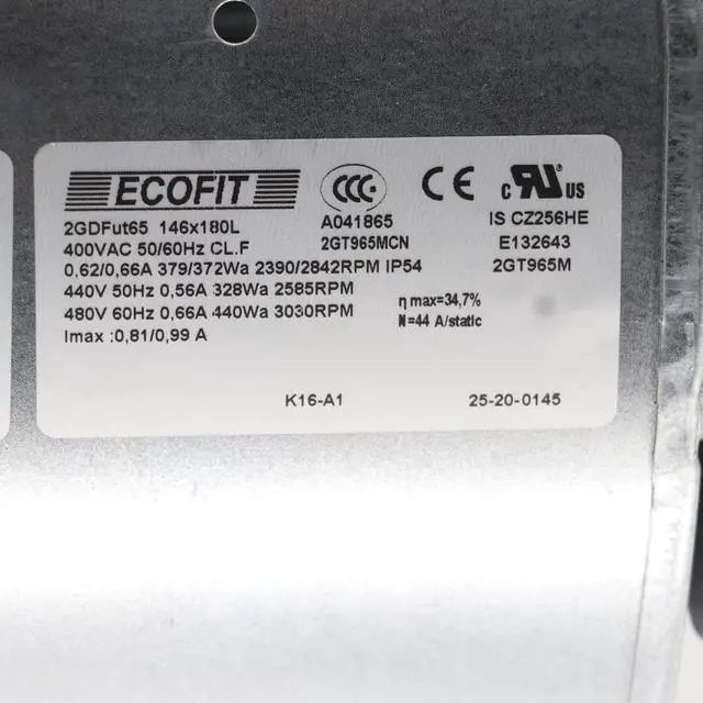 Alt view image 5 of 7 - ECOFIT 146x180L ATV71/61 VZ3V1212 2GDFUT65 400V AC IP54 for Schneider Inverter Cooling Fan ATV61HC16N4
