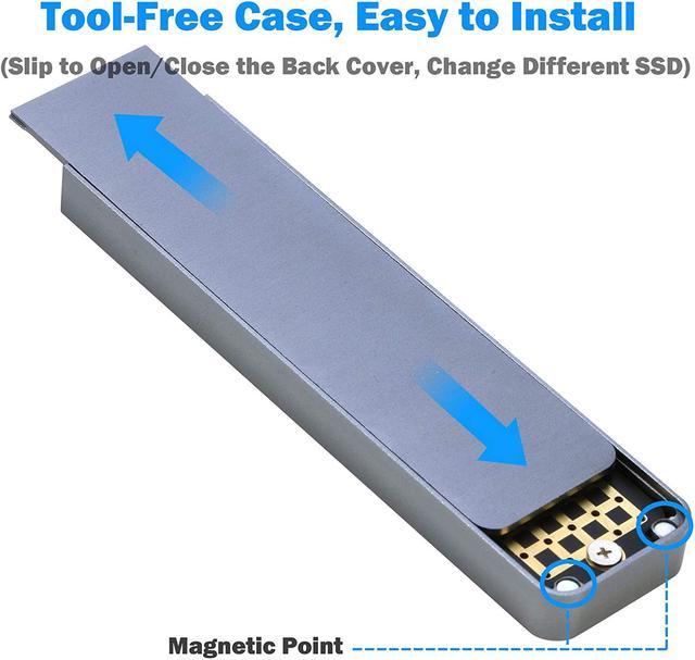 M.2 to USB Enclosure, RIITOP M2 SSD to USB 3.1 (Type-A) Reader with Ca