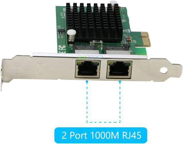 Alt view image 2 of 6 - 2Port 1000M PCI-E Gigabit Ethernet Network Adapter Card Intel82576 Chipset, Dual RJ45 1G 1000 Mbps PCIe Network Controller LAN Card, with Low Profile Bracket
