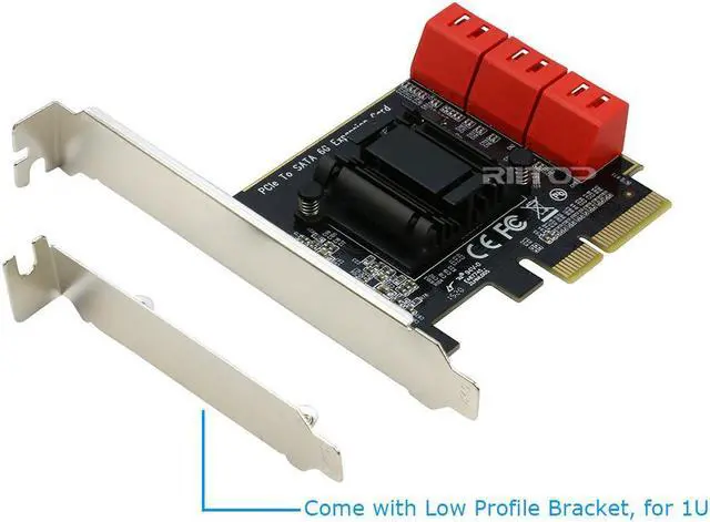 Alt view image 6 of 6 - SATA Card 6 Port, 6Gbps SATA iii Controller PCI-e Express 4x Expansion Card ASM1166 Chipset, Support 6*SATA 3.0 Devices