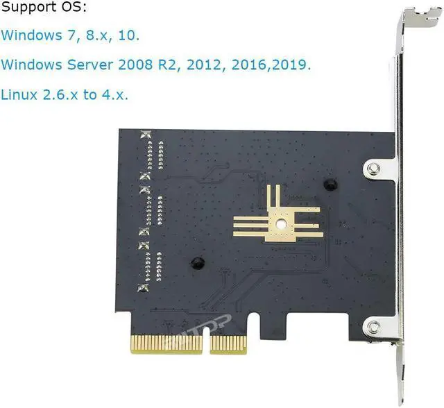 Alt view image 5 of 6 - SATA Card 6 Port, 6Gbps SATA iii Controller PCI-e Express 4x Expansion Card ASM1166 Chipset, Support 6*SATA 3.0 Devices