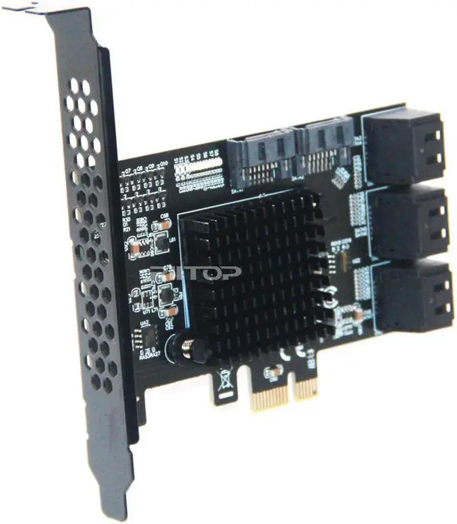 Alt view image 5 of 6 - PCIe SATA Card 8 Port, RIITOP PCI-e Express x1 SATA3 Expansion Controller Card Adapter, SATA iii 6Gbps, Come with Low Profile Bracket and SATA Cables