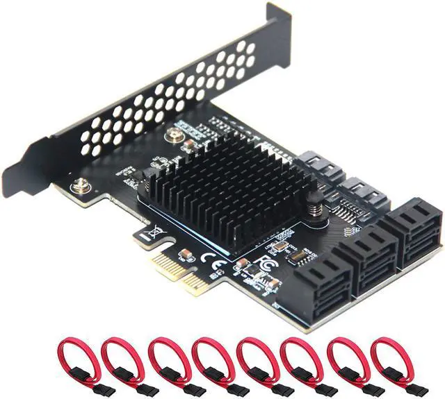 Main image of PCIe SATA Card 8 Port, RIITOP PCI-e Express x1 SATA3 Expansion Controller Card Adapter, SATA iii 6Gbps, Come with Low Profile Bracket and SATA Cables