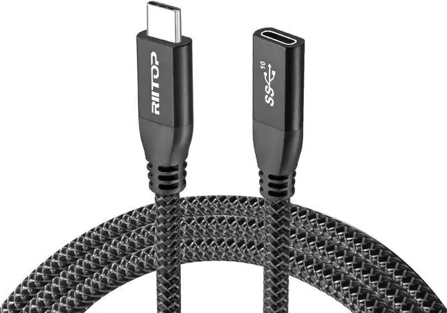 Alt view image 7 of 7 - USB Type C Extension Cable (2Ft/0.6m), RIITOP USB 3.1 Gen2 10gbps Type C Male to Female Extension PD Fast Charging & Sync for iPad Mini 2021, M1 MacBook Pro Air iPad Pro Dell XPS Surface Book and More