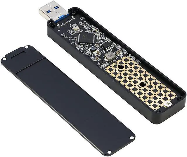 Alt view image 6 of 7 - M.2 NVMe and SATA SSD to USB Enclosure Adapter, RIITOP M2 NMVe NGFF SSD to USB 3.1 (Type-A) Reader with Aluminum Case Compatible with Both M Key and B+M Key SSD