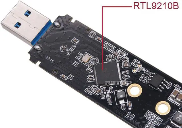 Alt view image 3 of 5 - M.2 to USB Adapter, RIITOP M.2 NVME SATA SSD to USB3.1 Gen2 10Gbps, USB to NVME PCIe SSD Reader M Key & B+M Key Max 4TB Support UASP for 2280 2260 2242 2230 SSD Enclosure