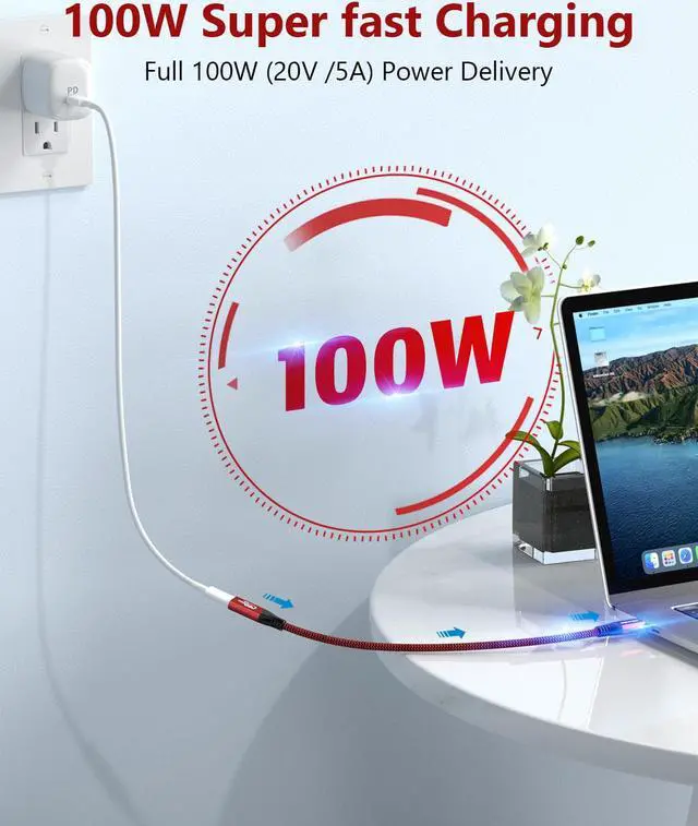 Alt view image 2 of 7 - 40G USB 4 Extension Cable 1ft 100W Fast Charging Support, USB C Male to Female Extension Cable Cord USB4.0 8K Video Compatible with Thunderbolt 3/4 for Dell Thunderbolt Dock, eGPU