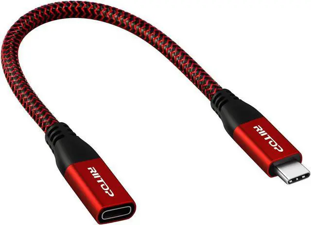 Main image of USB Type C Extension Cable 0.2M 10Gbps, RIITOP USB 3.1 Type C Male to Female Extender Braided Cord for Nintendo Switch, MacBook Pro 7.8inch (Thunderbolt 3 Compatible)