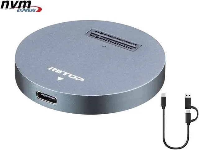 Main image of M.2 NVME to USB C Docking Station, RIITOP M.2 PCIe NVMe SSD to USB-C Reader Converter Adapter Portable External SSD Enclosure for M.2 (M Key) NVMe SSD, Compatible with Thunderbolt 4/3
