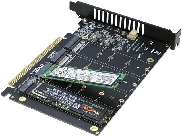 Alt view image 5 of 6 - Quad M.2 NVMe to PCIe Adapter Expansion Card (PCIe Bifurcation Motherboard is Required), Support 4* M.2 PCIe NVMe SSD