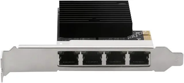 Alt view image 2 of 4 - 4 Port Gigabit Ethernet PCIE x1 Network Interface Card (NIC) Quad RJ45 10/100/1000 Mbps Intel Chipset 82571