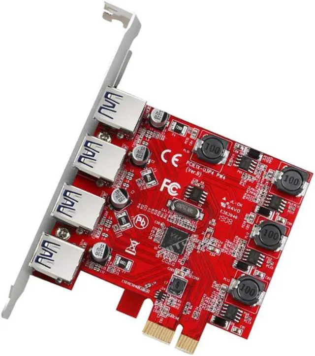 Alt view image 3 of 5 - PCI-e Express to 4 Port USB 3.0 Expansion Adapter Card 5Gpbs VIA Chiset, for Desktop PC Computer Support Windows 10/8/7/XP and MAC OS 10.8.2 Above