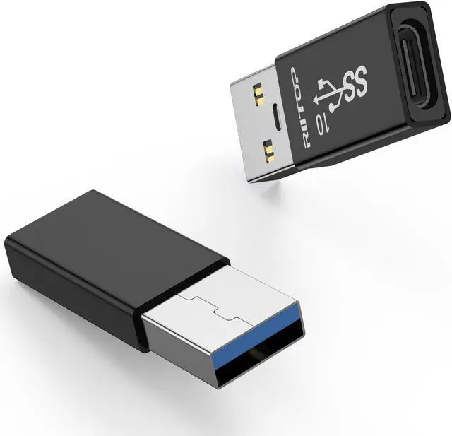 Alt view image 6 of 6 - Double Sides 10Gbps RIITOP USB 3.1 Gen 2 A Male to Type-C Female Adapter,10Gbps Data Transfer, USB A to USB C 3.1 Converter for PC, Laptop, Charger, Power Bank, Quest Link VR - 2Pack