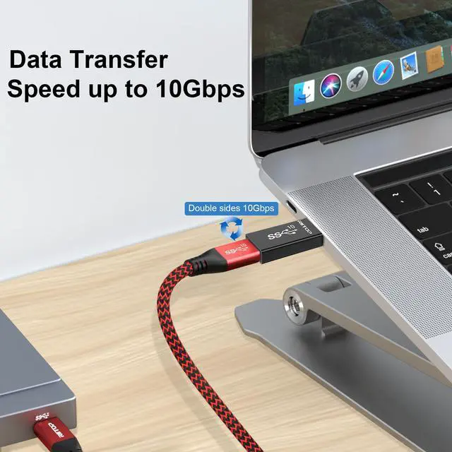 Alt view image 2 of 6 - Double Sides 10Gbps RIITOP USB 3.1 Gen 2 A Male to Type-C Female Adapter,10Gbps Data Transfer, USB A to USB C 3.1 Converter for PC, Laptop, Charger, Power Bank, Quest Link VR - 2Pack