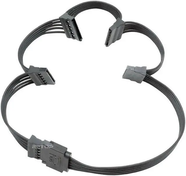 Alt view image 4 of 6 - SATA to 5x SATA Power Splitter Cable, 15 Pin SATA to 5 SATA Power Splitter Cable Adapter Apply for Hard Disk Drive, HDD, SSD, Optical Drives Sata Power Cable -24 Inches