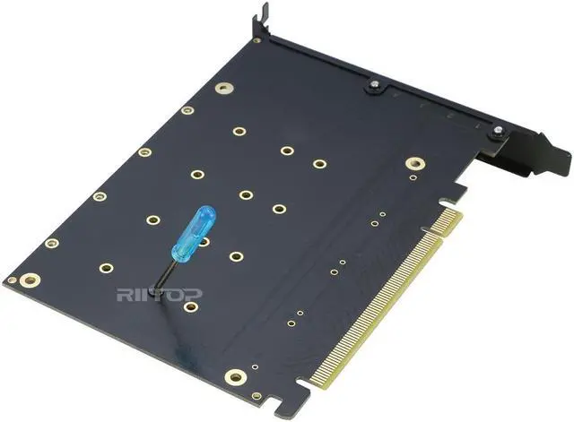 Alt view image 5 of 7 - Quad NVMe to PCIe Expansion Adapter Card (PCIe Bifurcation Motherboard is Required), Support 4x M Key M.2 NVMe SSD