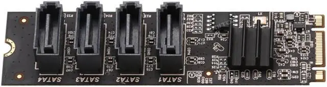 Alt view image 5 of 5 - M.2 NVMe to 4 SATA Adapter Controller Card, Internal 4 Port Non-RAID SATA III 6GB/s M.2 NVMe Adapter Card for Desktop PC Support SSD and HDD Hard Disk Drive
