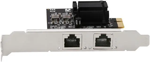 Alt view image 5 of 7 - 2.5Gb PCIe Network Adapter Card Dual Port RJ45 2500/1000/100Mbps, PCIe to 2.5Gb 2Port Gigabit Ethernet Network Adapter for Gaming/Office, Support Windows11/10/8/7, Windows Server 2022/2019/2016, Linux