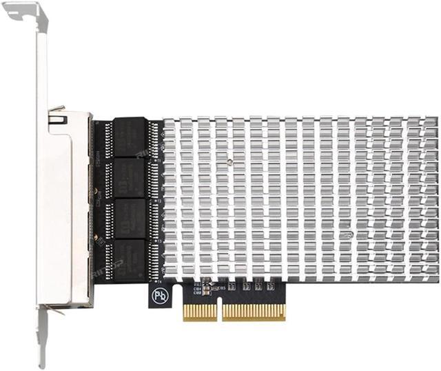 Alt view image 3 of 5 - 2.5Gbps PCI Express x4 Gigabit Ethernet Card with 4 Ports RJ45 LAN Controller, RIITOP PCIe x4 Quad 2.5G Network Adapter Card for Gaming Office, Windows Linux Compatible, 2500/1000/100Mbps
