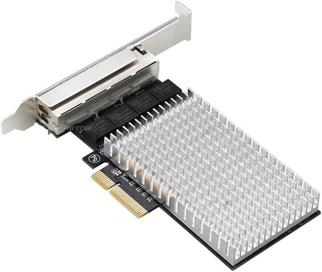 Alt view image 5 of 5 - 2.5Gbps PCI Express x4 Gigabit Ethernet Card with 4 Ports RJ45 LAN Controller, RIITOP PCIe x4 Quad 2.5G Network Adapter Card for Gaming Office, Windows Linux Compatible, 2500/1000/100Mbps