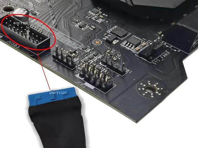 Alt view image 3 of 7 - RIITOP USB 3.0 20Pin Header Extension Splitter Cable Adapter, 19/20 Pin 1 to 2 Y Splitter Internal Extension Adapter DIY(5.9 inch)