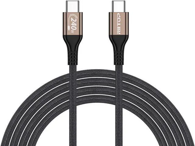 Alt view image 6 of 6 - RIITOP 240W USB C to USB C Cable (2Pack,6.6ft), USB C Charger Cable Fast Charge for iPhone 15/15Pro/15Plus/15ProMax, MacBook Pro 2020, iPad Pro 2020, iPad Air 4, Samsung Galaxy S23+/S23 Ultra(USB 2.0)