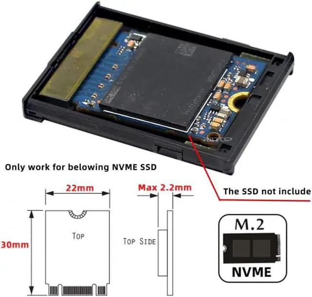 Alt view image 4 of 7 - RIITOP CFexpress B to M.2 NVMe SSD Adapter, DIY CFexpress Type B to NVME 2230 SSD Expansion Adapter Compatible with Nikon, Canon R3/R5/R5C/1DX Panasonic GH6 Fujifilm XH2/XH2S (SSD is NOT included)