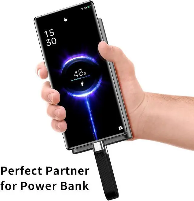 Alt view image 3 of 5 - RIITOP USB4 C Cable Short [5inch, Flat], 40G USB C to C Cable 240W Fast Charging, 8K@60Hz Video for iPhone 15 Pro Max, iPad, Thunderbolt 4/3, External SSD, eGPU, Power Bank and More USB-C Device