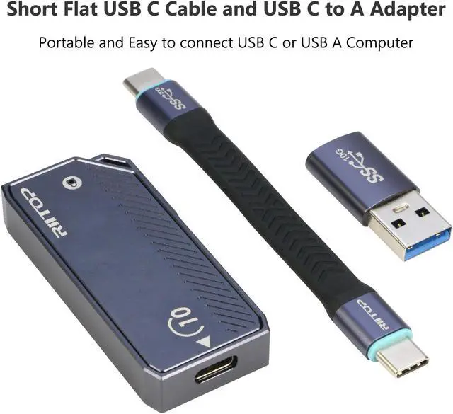 Alt view image 4 of 6 - M.2 2230 Enclsoure 10Gbps, RIITOP Small M.2 NVMe to USB-C Reader with Aluminum Case for Both (M Key) NVMe and (B+M Key) SATA SSD only in Size 22x30mm