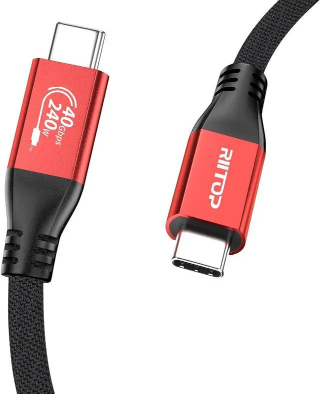 Main image of RIITOP 240W USB4 Cable [40Gbps, 3.3ft], USB 4 Video Cable Compatible with Thunderbolt 4/3 Support 8K Video, 240W PD 3.1 Charging for MacBook, XPS, Surface Pro, Display Monitor eGPU