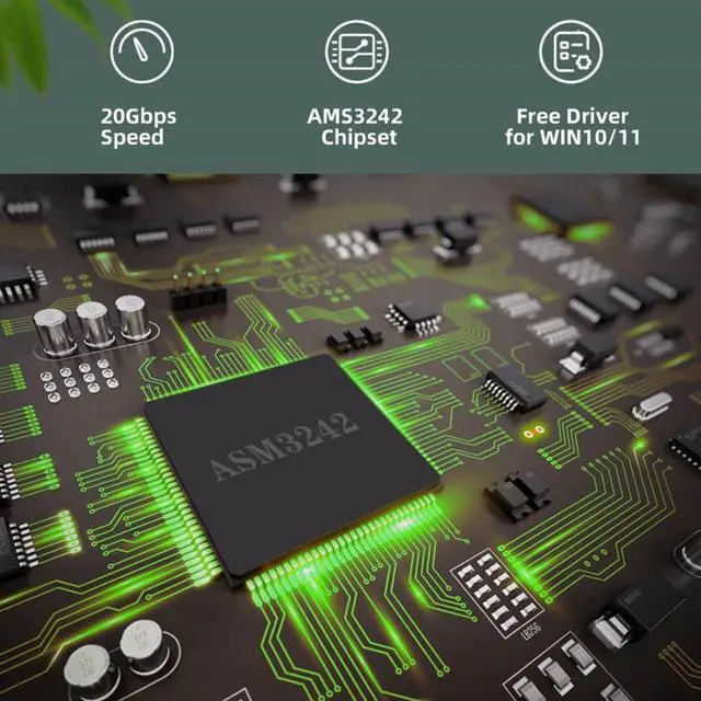 Alt view image 3 of 7 - 20Gbps PCIe USB C Card - RIITOP USB 3.2 Gen 2x2 (20Gbps) USB-C SuperSpeed PCI Express 3.0 x4 Host Controller Card - USB Type-C PCIe Add-On Adapter Card - Expansion Card, For Windows & Linux