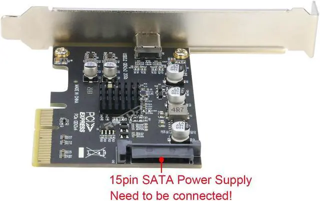 Alt view image 6 of 7 - 20Gbps PCIe USB C Card - RIITOP USB 3.2 Gen 2x2 (20Gbps) USB-C SuperSpeed PCI Express 3.0 x4 Host Controller Card - USB Type-C PCIe Add-On Adapter Card - Expansion Card, For Windows & Linux