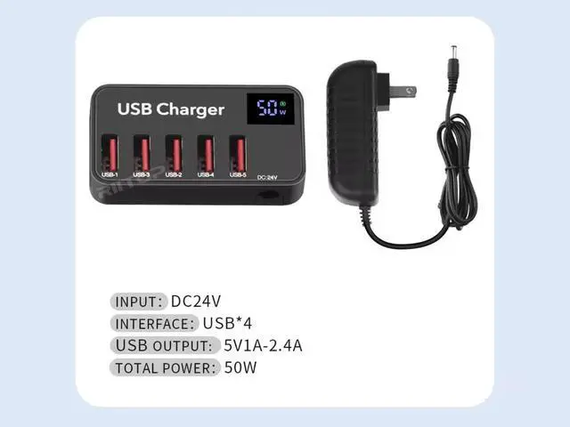 Alt view image 4 of 5 - 40W 4-Port USB Phone Charger with Power Adapter, PowerPort 4 for iPhone 14/Pro/Pro Max/13/12, iPad Pro/Air/Mini, Galaxy S23/S22/S21, Note 20 Ultra, LG, Nexus, HTC, and More