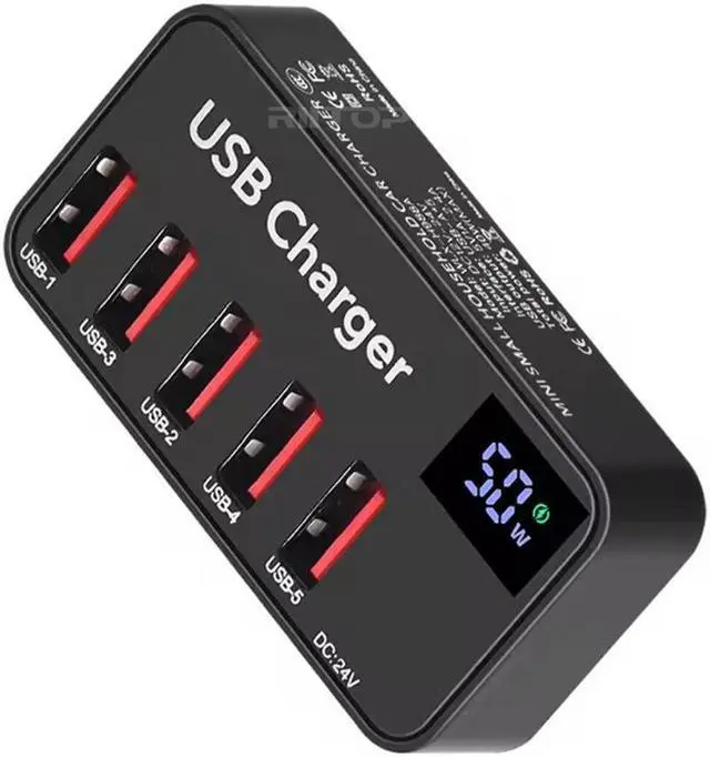Main image of 40W 4-Port USB Phone Charger with Power Adapter, PowerPort 4 for iPhone 14/Pro/Pro Max/13/12, iPad Pro/Air/Mini, Galaxy S23/S22/S21, Note 20 Ultra, LG, Nexus, HTC, and More