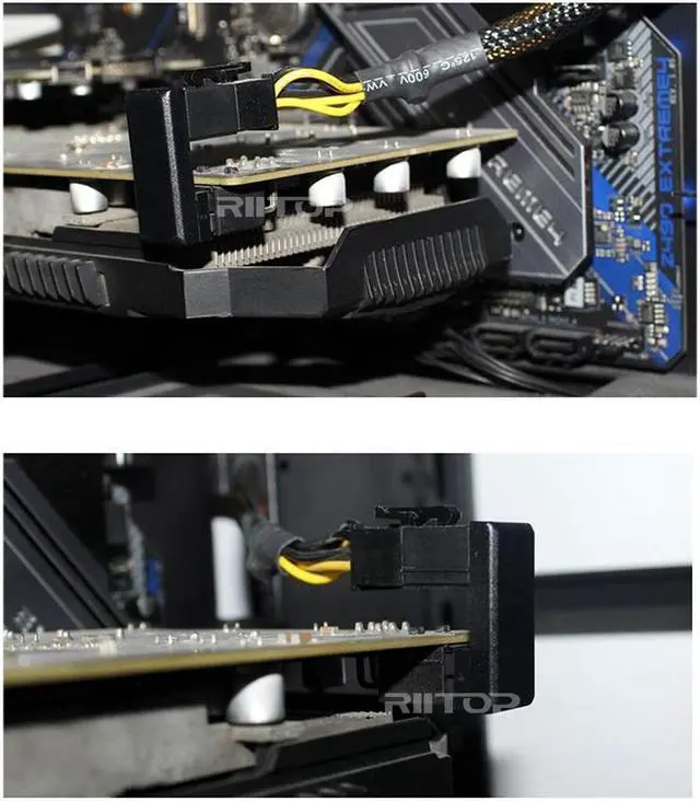 Alt view image 5 of 7 - RIITOP GPU Power Adapter 8pin VGA PCIe 8 Pin U Turn 180 Degree Angle Connector Power Adapter Board for Desktop Graphics Card-Standard Type 3-Pack