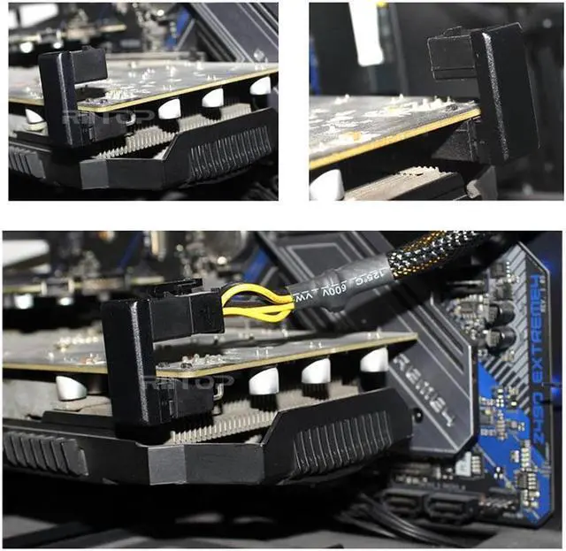 Alt view image 4 of 7 - RIITOP GPU Power Adapter 8pin VGA PCIe 8 Pin U Turn 180 Degree Angle Connector Power Adapter Board for Desktop Graphics Card-Standard Type 3-Pack