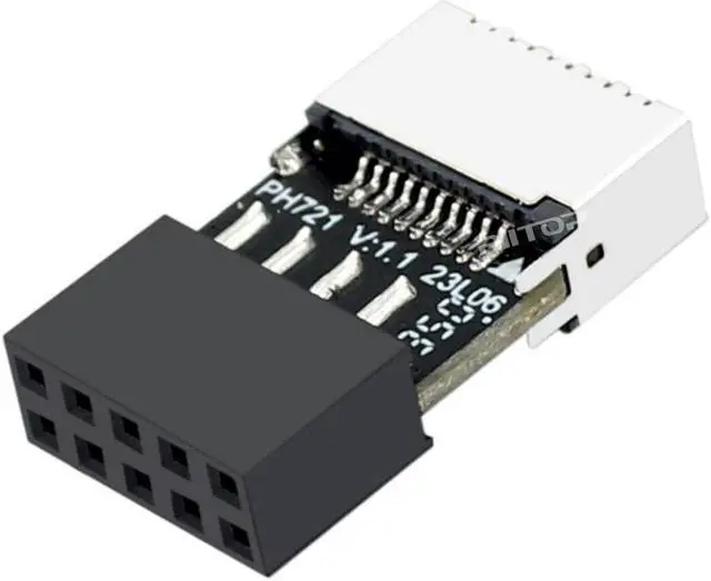 Main image of RIITOP USB 2.0 to USB 3.2 Gen 1 Header Extension Adapter for Mainboard with Type E Key-A Female Front Panel Socket to 9 Pin Header Internal Conversion Adapter