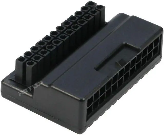 Main image of ATX 24-pin 90 Degree Power Connector Adapter, Right Angled 24pin Female to Male Power Adapter for Desktop Computer Motherboard ATX PC Power Supply