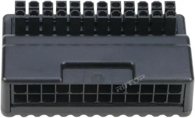 Alt view image 5 of 7 - ATX 24-pin 90 Degree Power Connector Adapter, Right Angled 24pin Female to Male Power Adapter for Desktop Computer Motherboard ATX PC Power Supply