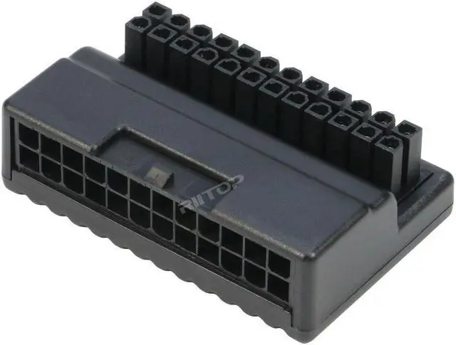 Alt view image 4 of 7 - ATX 24-pin 90 Degree Power Connector Adapter, Right Angled 24pin Female to Male Power Adapter for Desktop Computer Motherboard ATX PC Power Supply