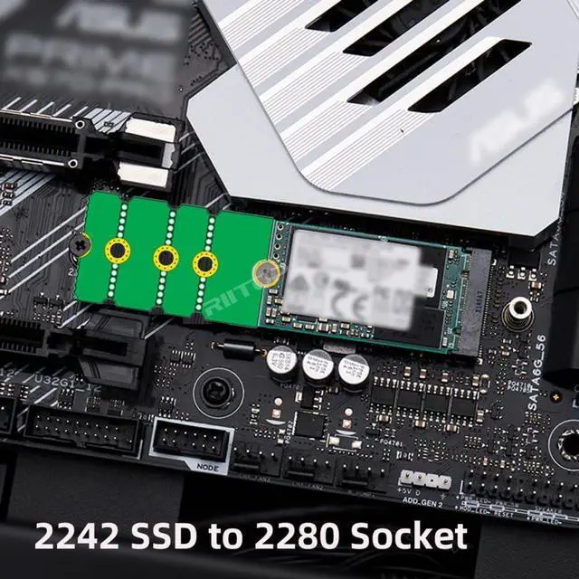 Alt view image 5 of 6 - RIITOP NVMe NGFF M.2 2230 to 2242 Adapter, 2230 to 2280 Adapter, 2230 to 2260 Extender, Support 2240 to 2280, 2260 to 2280 M.2 Adapter Change to Long Size SSD