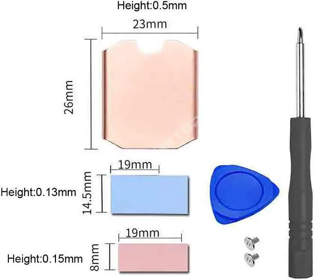 Alt view image 5 of 5 - SSD Heatsink Thermal Pad for Steam Deck: M.2 2230 NVME SSD Copper Heat Sink Cooling Thermal Pastes with Tools Screws