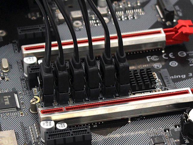 Alt view image 3 of 6 - RIITOP M.2 PCIe M Key to SATA 6G Adapter Card 6 Ports, NVMe to 6x SATA 6Gbps Expansion Adapter Card for Desktop PC Computer, ASM1166 6Gbps with Smart Indicator, Support Soft Raid