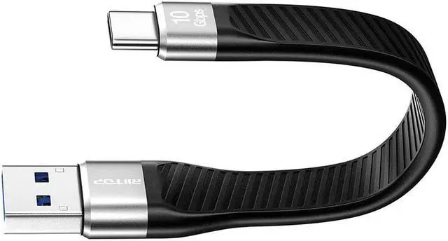 Main image of Short USB C Cable 10Gbps, RIITOP USB-C 3.2 Gen 2 to USB-A Android Auto Cable, 60W USB A to C Fast Charging Cable Type C for USB C External SSD MacBook Pro iPad S21 5.5inch