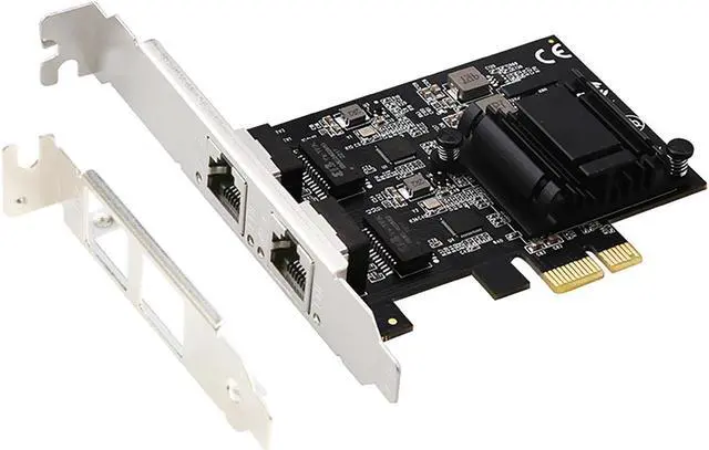 Main image of 2.5Gb PCIe Network Adapter Card Dual Port RJ45 2500/1000/100Mbps, PCIe to 2.5Gb 2Port Gigabit Ethernet Network Adapter for Gaming/Office, Support Windows11/10/8/7, Windows Server 2022/2019/2016, Linux