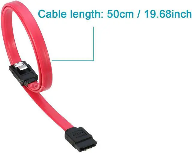 Alt view image 6 of 6 - SATA Cable III, 4 Pack SATA Cable III 6Gbps Straight HDD SDD Data Cable with Locking Latch 20 Inch Compatible for SATA HDD, SSD, CD Driver, CD Writer - Red