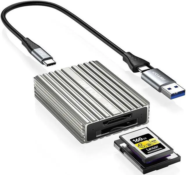 Main image of CFexpress Type B and Type A Dual-Slot Memory Card Reader by RIITOP | USB 3.2 Gen 2 10Gbps for Professional Filmmakers, Photographers & Content Creators, USB-C&USB-A 2-in-1