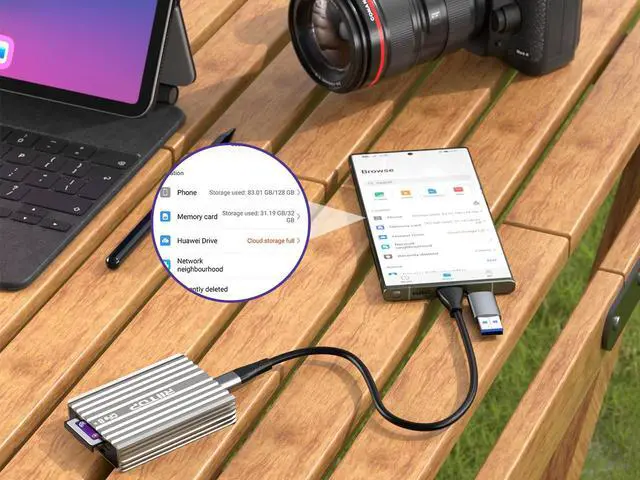Alt view image 5 of 7 - CFexpress Type B and Type A Dual-Slot Memory Card Reader by RIITOP | USB 3.2 Gen 2 10Gbps for Professional Filmmakers, Photographers & Content Creators, USB-C&USB-A 2-in-1